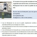 A l’occasion de la journée mondiale de l’eau la Commune de Monteynard met à l’honneur la qualité de son eau
