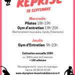 Le programme de la Gym pour la rentrée